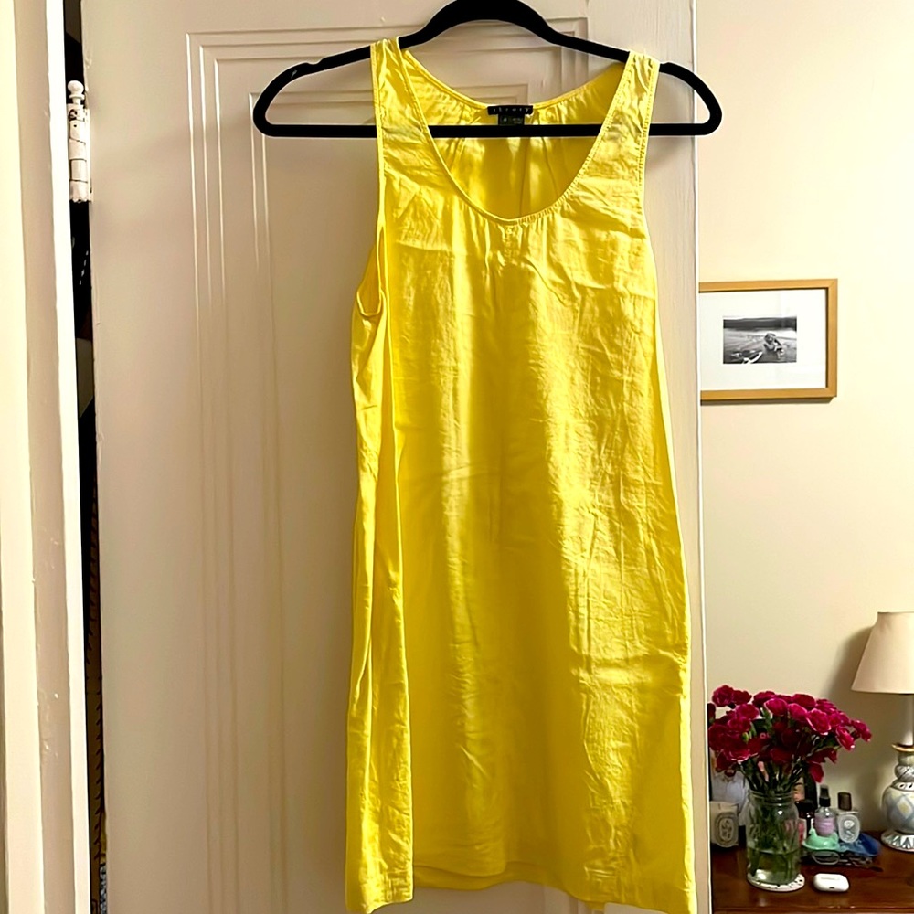 Theory Limoncello Linen Shift Dress